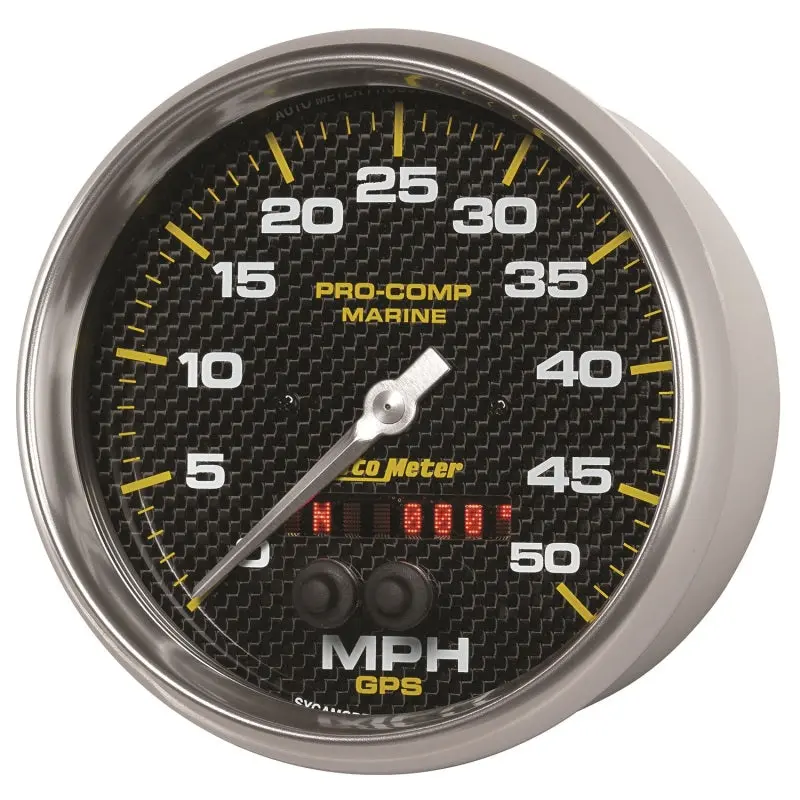 Autometer Speedometer Gauge 5 Inch 50Mph Gps Marine Carbon Fiber 1