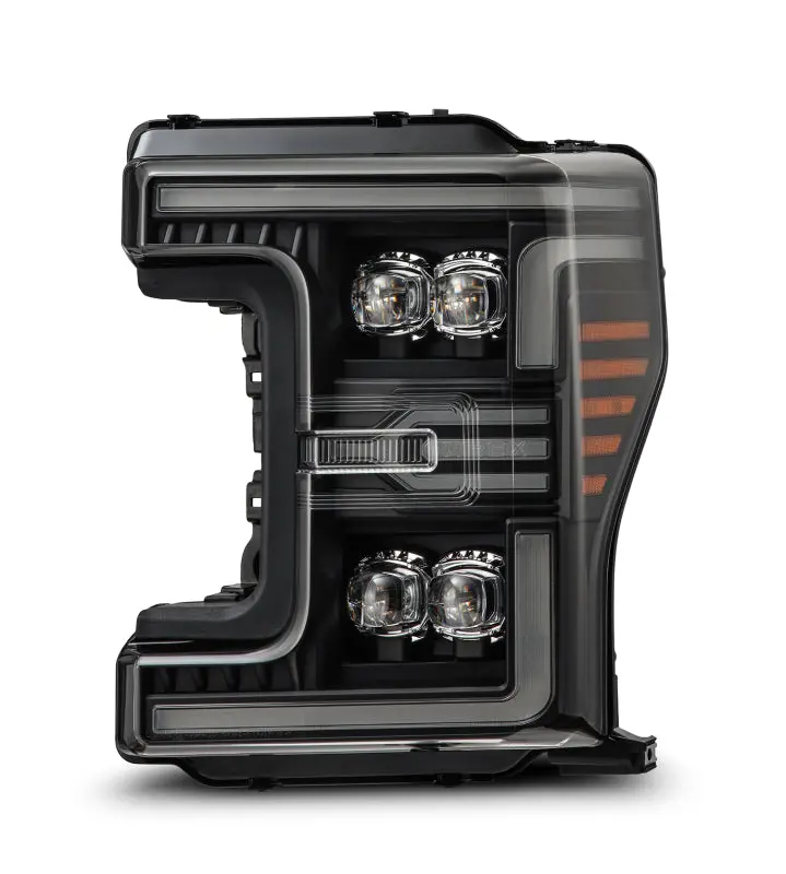 Alpharex 17-19 Ford F-250/350/450 Sd Nova-Series Led Proj Headlights Alpha-Bk W/Acv Light Ss & Sbdrl 1