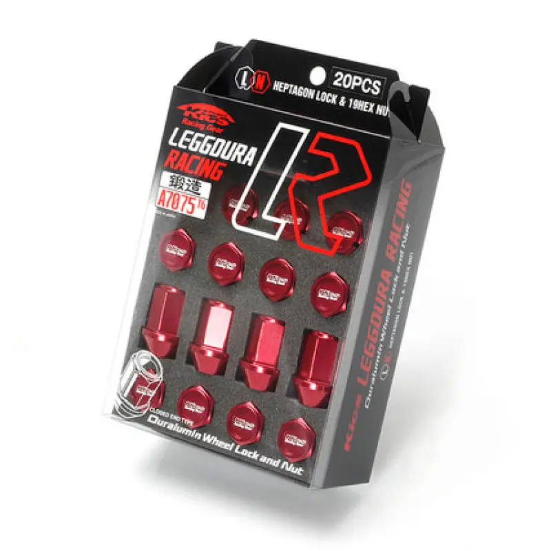 Project Kics 12X1.25 Red Leggdura Racing Lug Nuts (Laser Logo) - 20 Pcs 1