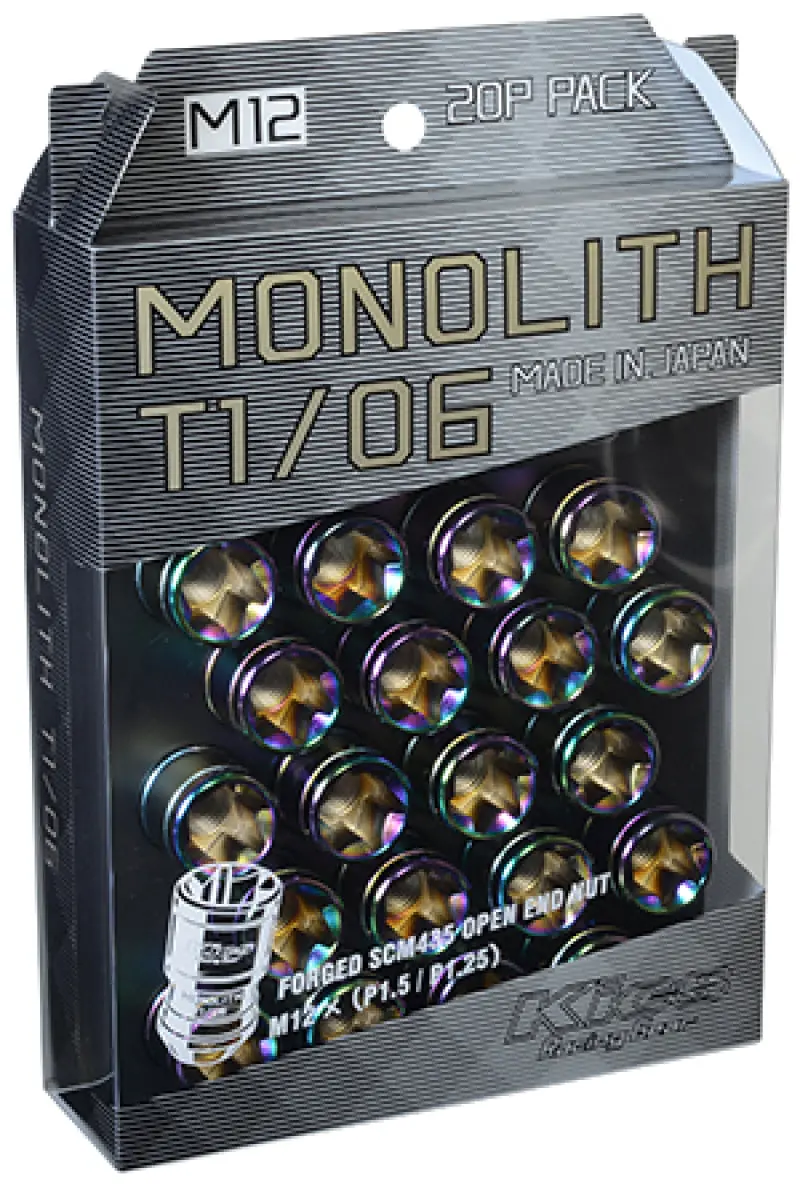 Project Kics 12 X 1.5 Neochrome T1/06 Monolith Lug Nuts - 20 Pcs 1