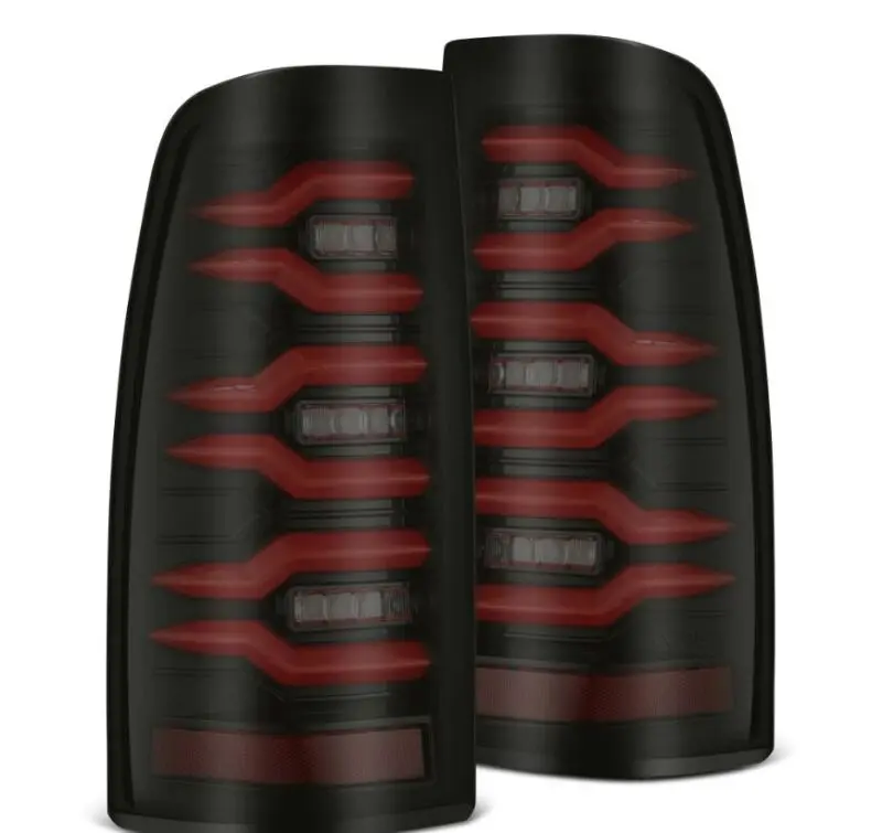Alpharex 99-06 Chevrolet Silverado/99-06 Gmc Sierra Luxx-Series Led Tail Lights - Black/Red 1