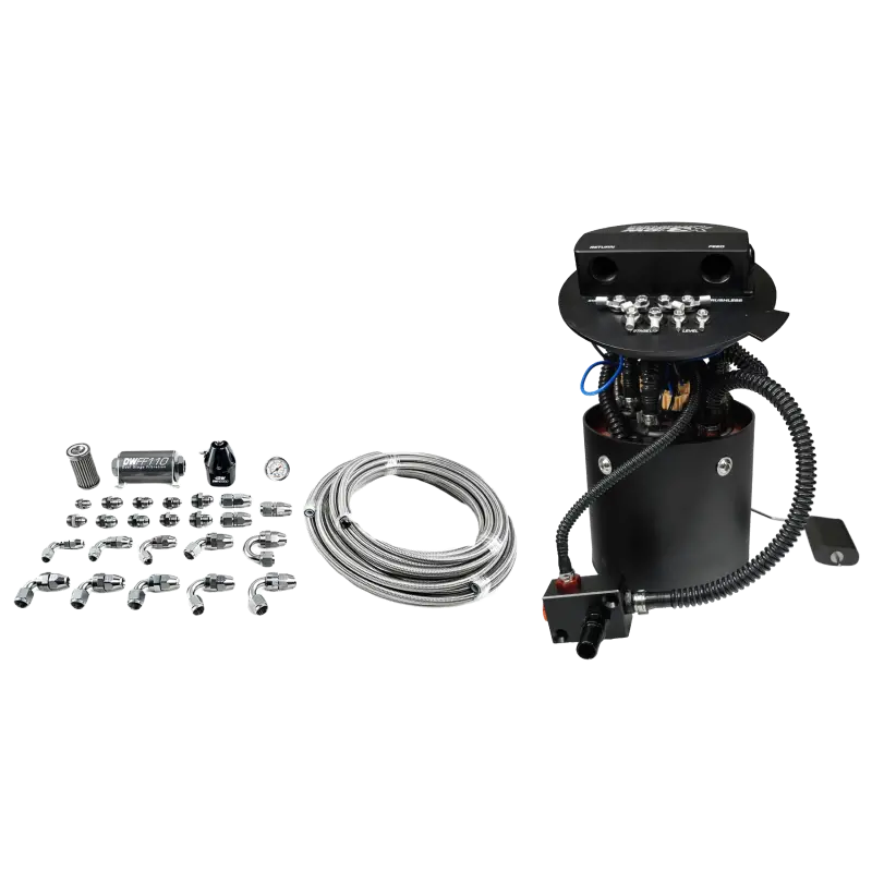Deatschwerks X3 Series Fuel Pump Module W/ Triple Dw400 Pumps/Ptfe Plumbing Kit 11-24 Ford Mustang 1