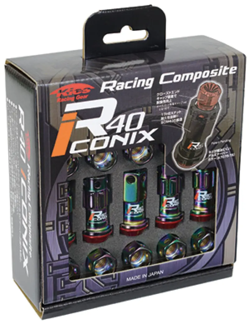 Project Kics 12X1.25 R40 Iconix Lock & Lug Nuts - Neo Chrome W/O Cap (16+4 Locks) 1