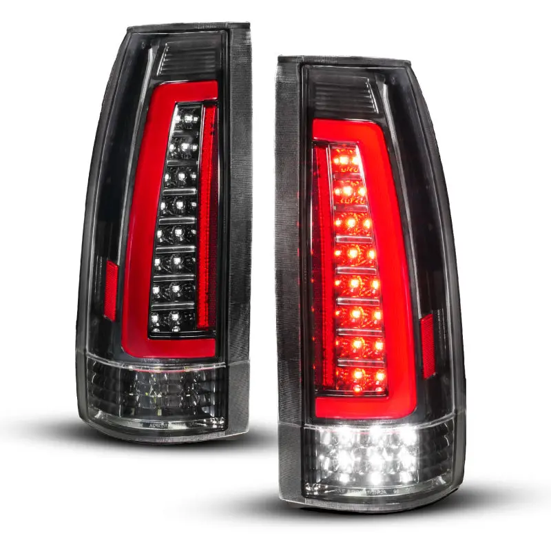 Anzo 88-99 Chevy/Gmc C/K1500/2500/3500 Full Led Light Tube Taillights Black Housing Clear Lens 1