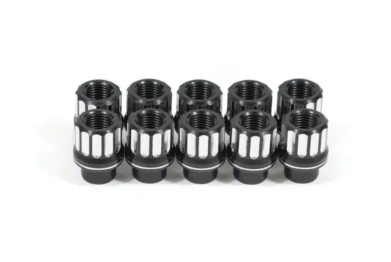 Bmr Lug Nut Kit 14Mm X 1.50 Rh Conical 12-Pt Aluminum (Set Of 10) - Black Anodized 1