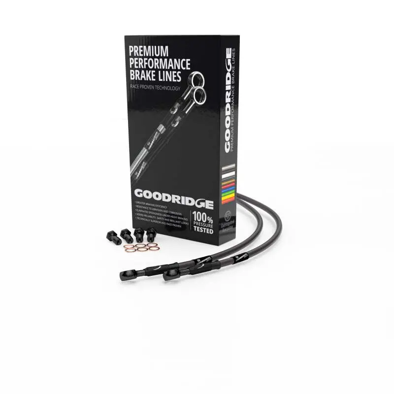 Goodridge 00-03 Honda Cbr900r Y-R3 Carbon Race Front Ss Brake Lines W/Black Fittings 1