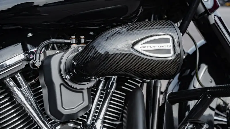 Performance Machine 93-06 Big Twin Cv Carb,01-17 Big Twn Delphi C4 Series Air Cleaner - Cf/Blk Ops 2
