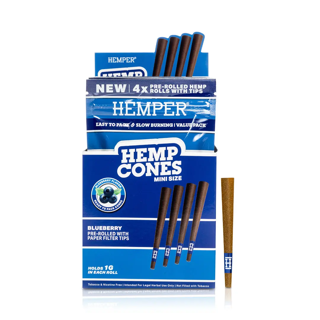 Pre-Rolled Mini Size Paper Tip Hemp Cones | 4Pk 3