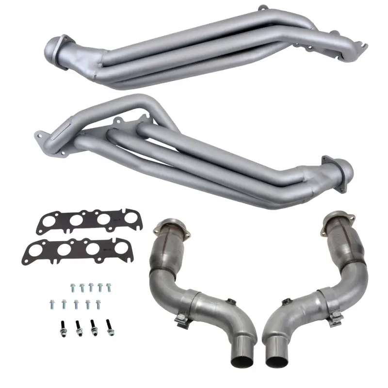 Bbk 15-23 Ford Mustang Gt 5.0 1-7/8In Long Tube Headers W/High Flow Catted Mid Pipe (Ti Ceramic) 1