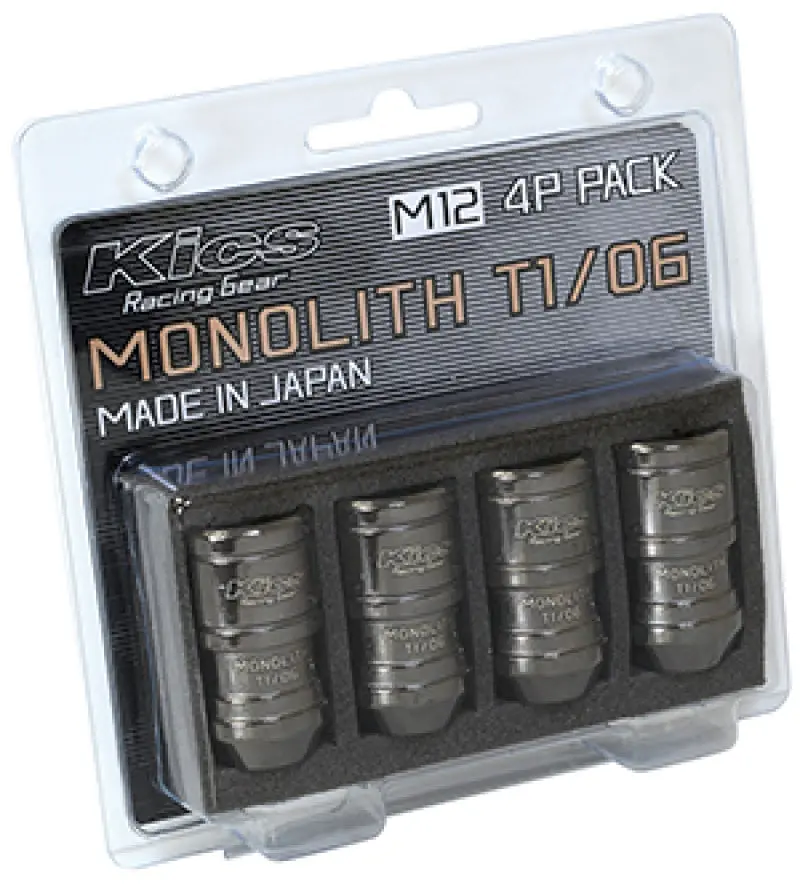 Project Kics 12 X 1.5 Glorious Black T1/06 Monolith Lug Nuts - 4 Pcs 1