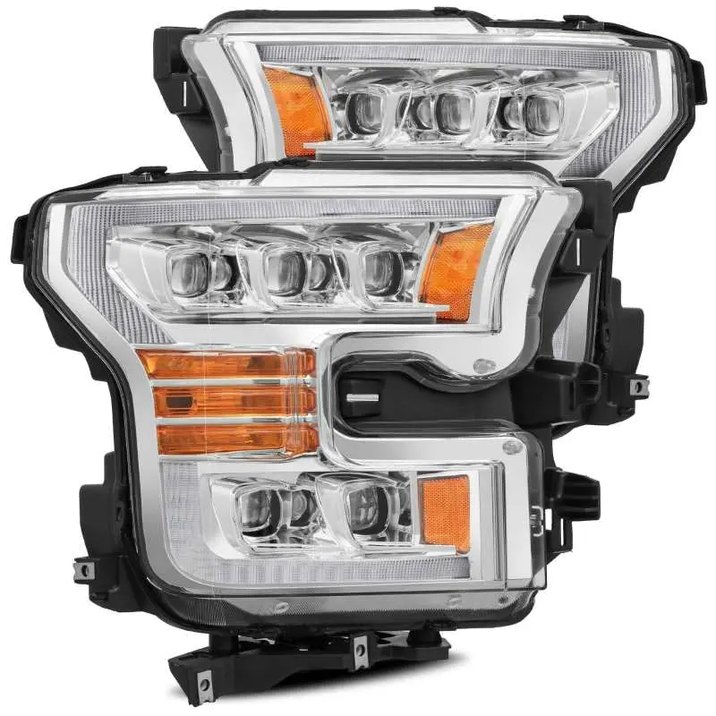 Alpharex 17-20 Ford Raptor Nova Led Proj Headlights Plank Style Chrm W/Activ Light Sequential Signal 1