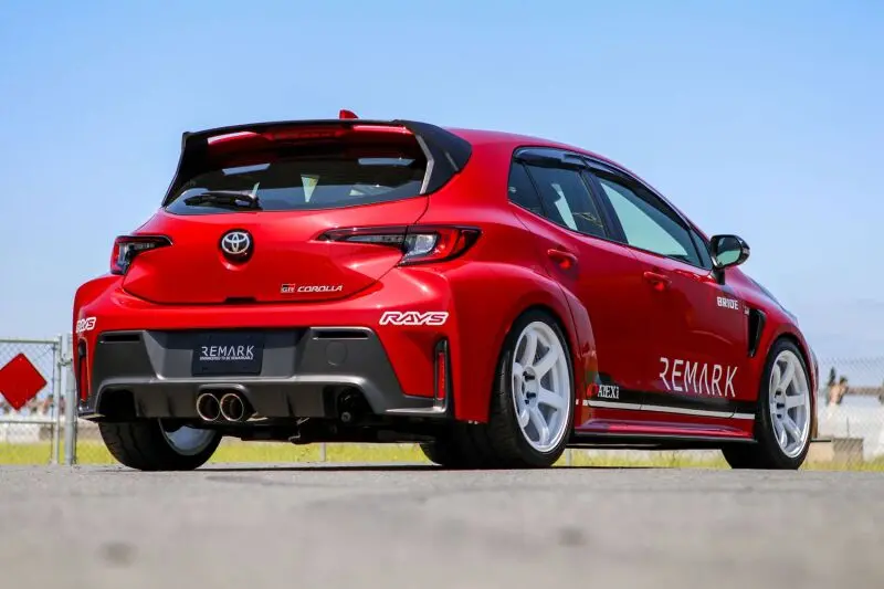 Remark 24+ Toyota Gr Corolla Dual Center Exit W/ Resonator Burnt Stainless Steel Catback Exhaust, 1