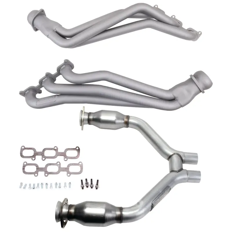 Bbk 15-17 Ford Mustang V6 1-3/4 Long Tube Headers W/High Flow Catted H Pipe (Ti Ceramic) 1