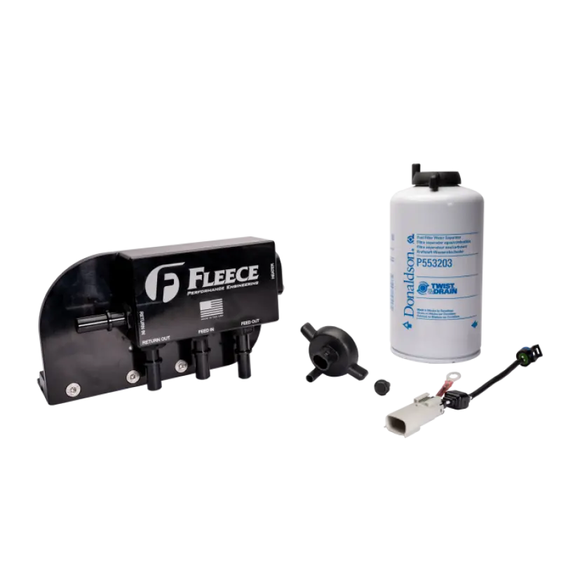 Fleece Performance 17-24 Ford F250-550 Powerstroke Under Bed Fuel Filter Assembly 1