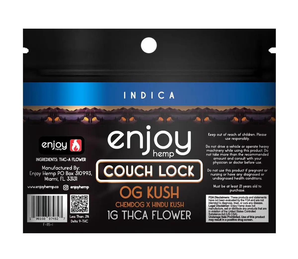Enjoy Hemp Thca Og Kush Flower 1G 1