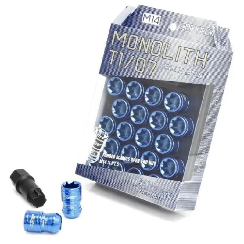 Project Kics 14X1.50 Monolith T1/07 Lug Nut Set - Blue (20 Pcs) (Special Order 2-3 Month Lead Time) 1