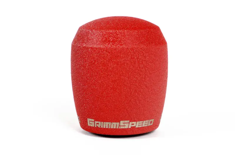 Grimmspeed Stubby Shift Knob Stainless Steel Red - M12x1.25 1