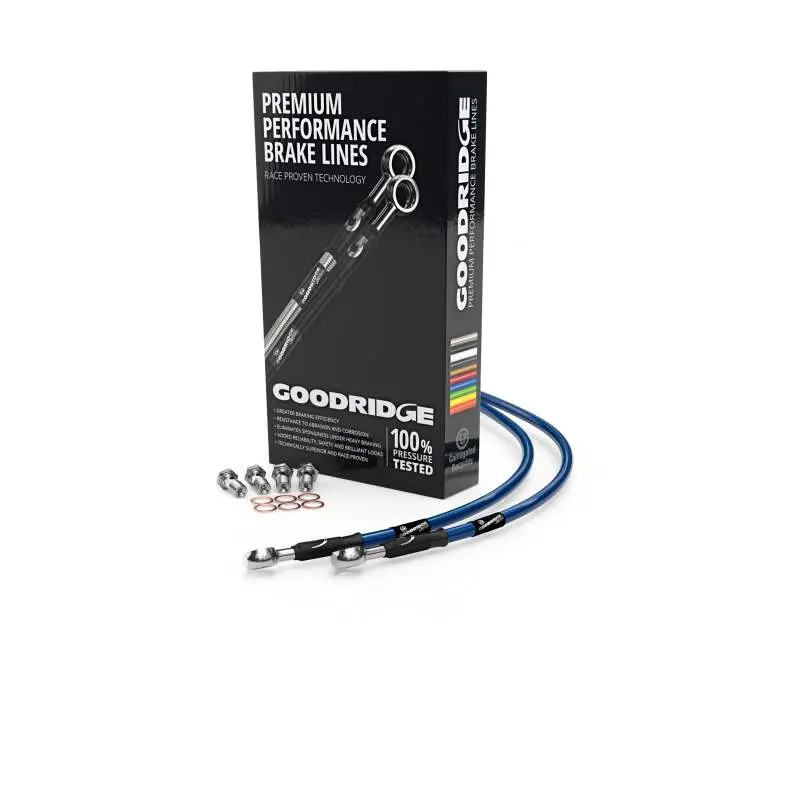 Goodridge 99-03 Kawasaki Zr-7/Zr-7S Electric Blue Race Front Ss Brake Lines 1