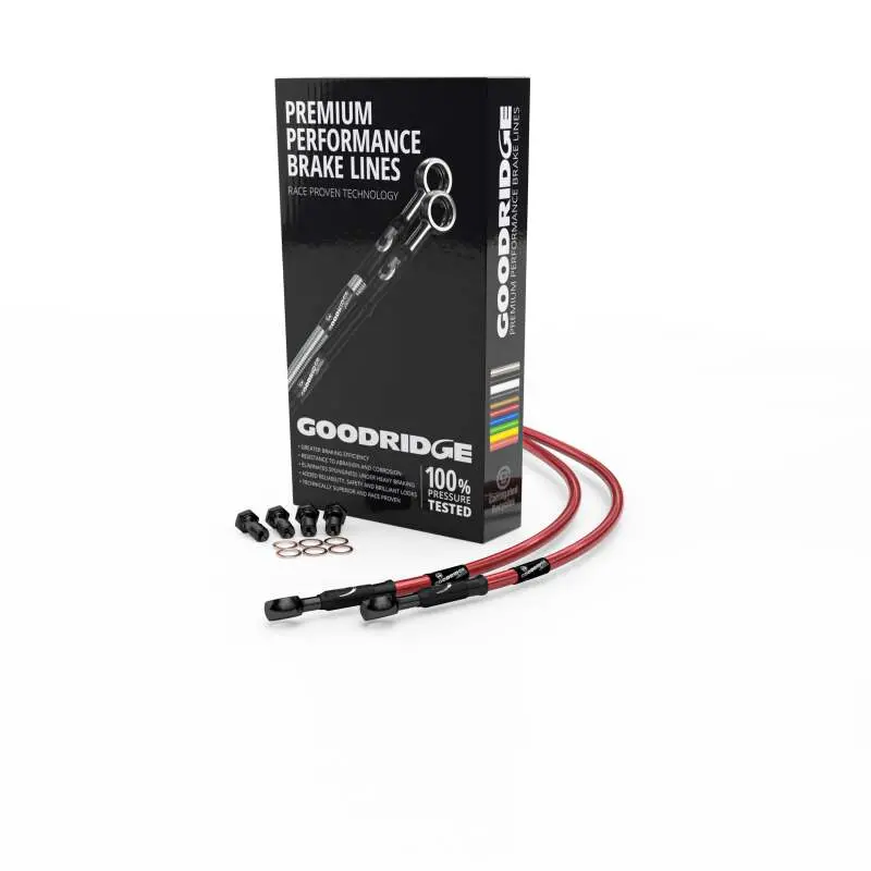 Goodridge 87-92 Honda Cbr1000fh-Fn Clutch Red Clutch Lines W/Black Fittings 1