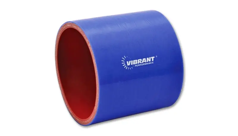 Vibrant 4 Ply Reinforced Silicone Straight Hose Coupling - 2.5In I.D. X 3In Long (Blue) 2