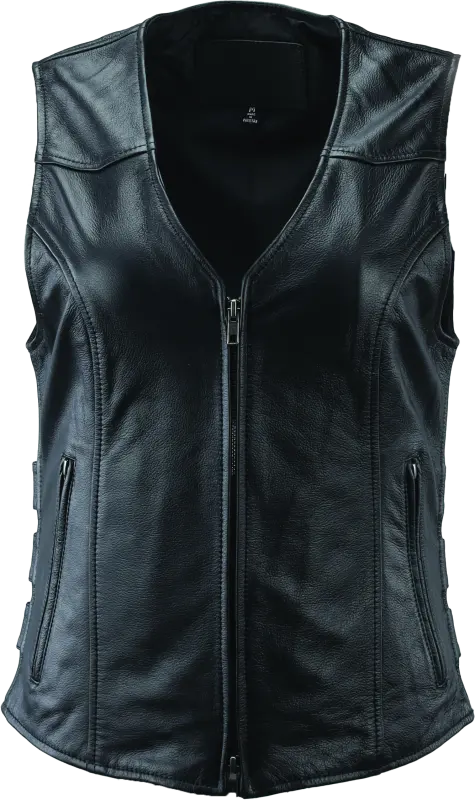 Kuryakyn Leather By River Road Plains Leather Vest Black Womens - Large 1