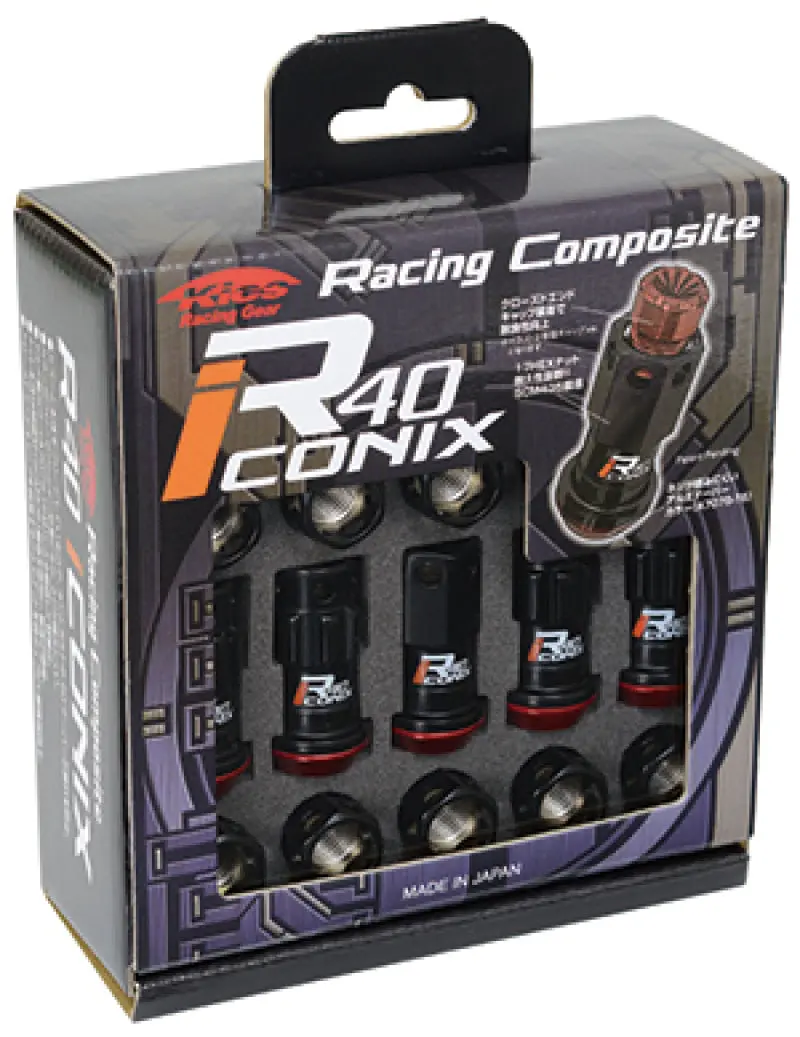Project Kics 12X1.50 R40 Iconix Lock & Lug Nuts - Black W/Black Seat W/O Cap (16+4 Locks) 1