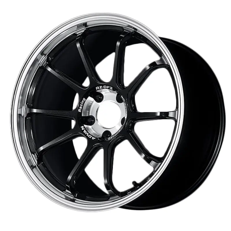 Advan Rz-Df2 19X9.5 +22 5X120 Diamond Cut & Racing Titanium Black Wheel 1