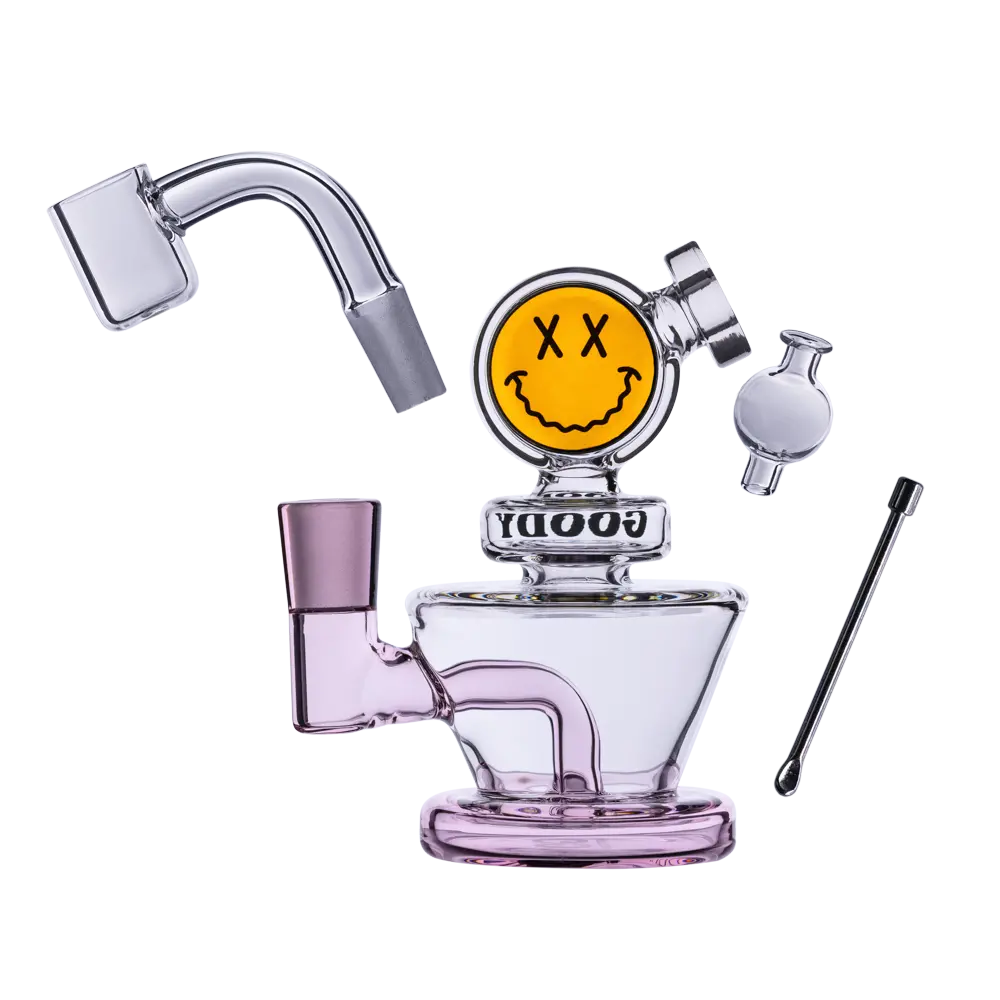 Goody Glass - Big Face Mini Dab Rig 4-Piece Kit 4