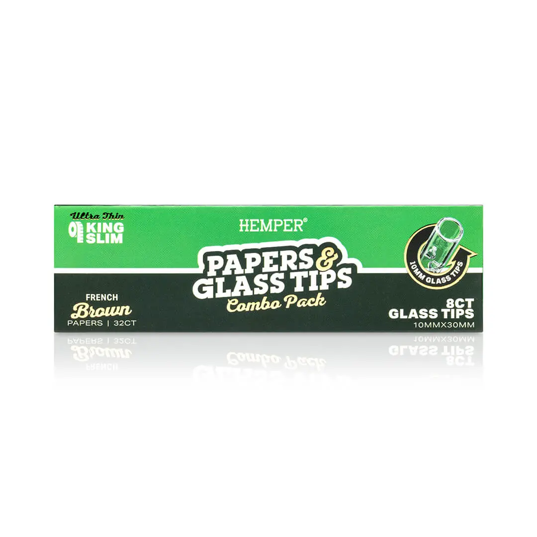 King Size Natural Brown Paper Booklet + 10Mm Glass Tips 1