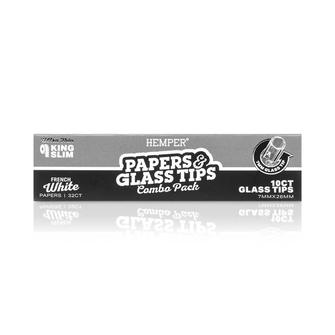 King Size Classic White Paper Booklet + 7Mm Glass Tips 1
