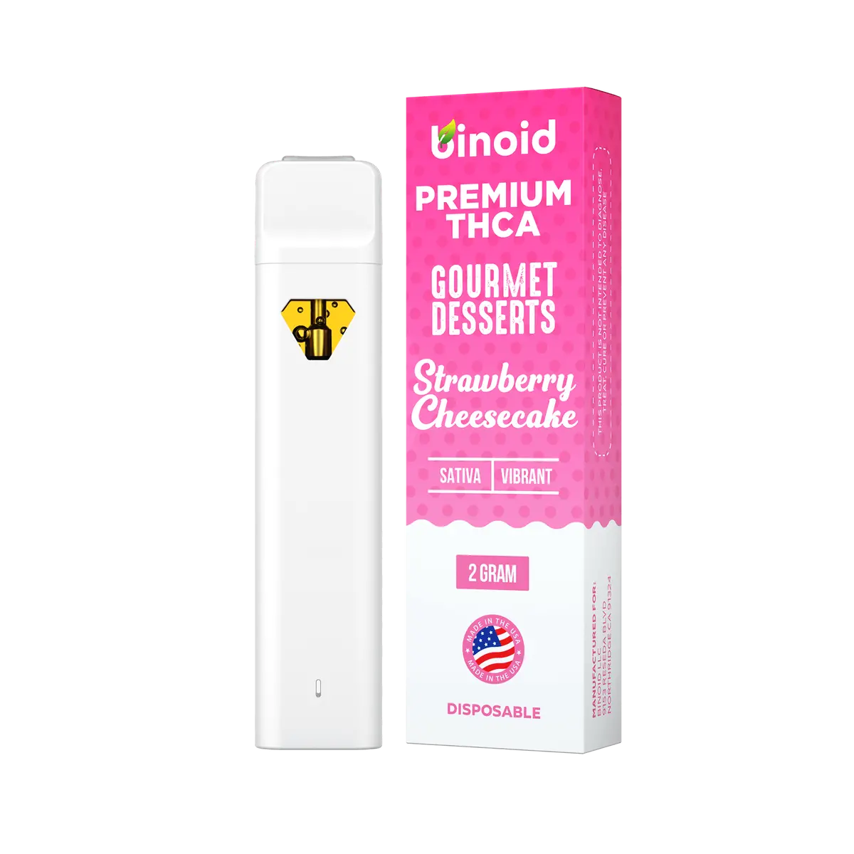 Binoid Thca Strawberry Cheesecake Disposable Vape 1