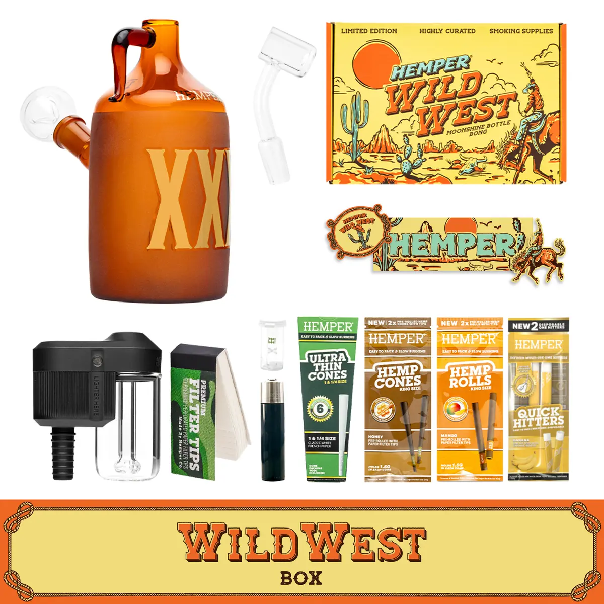 Wild West Moonshine Bottle Bong Box 1