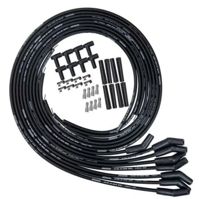 Moroso Universal 135 Degree Plug Boot Black Ultra 40 Wire Set Kit 1