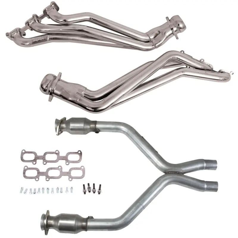 Bbk 11-14 Ford Mustang V6 1-3/4 Long Tube Headers W/High Flow Catted X-Pipe (Silver Ceramic) 1