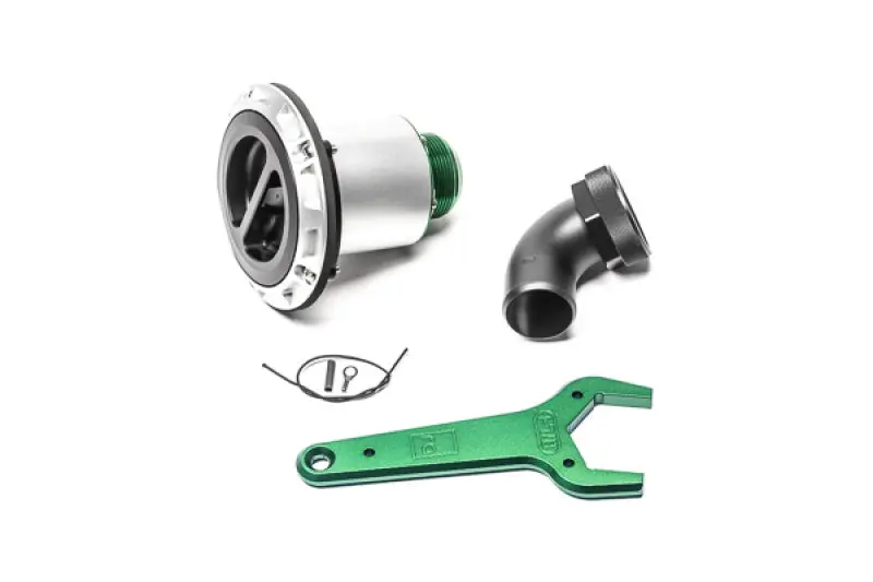 Radium Engineering Remote Mount Vented Standard Filler 1.5In Elbow 1