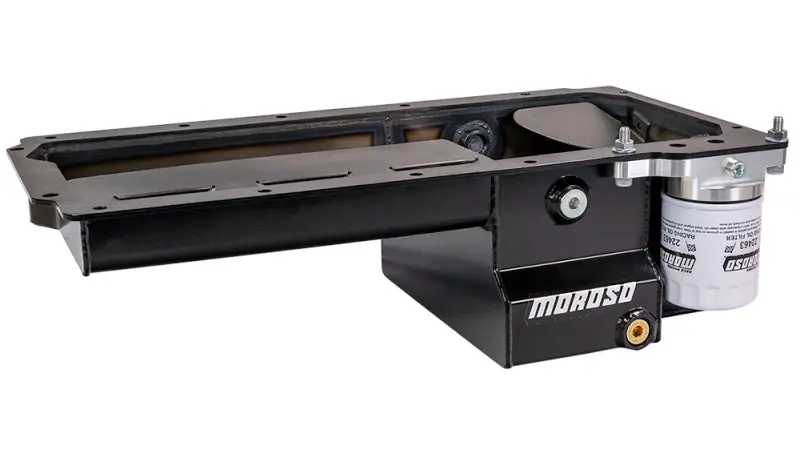 Moroso Dart Ls Next Gen 3 Skirted Block Early F-Body Baffled Drain Back Steel Oil Pan - Black 1