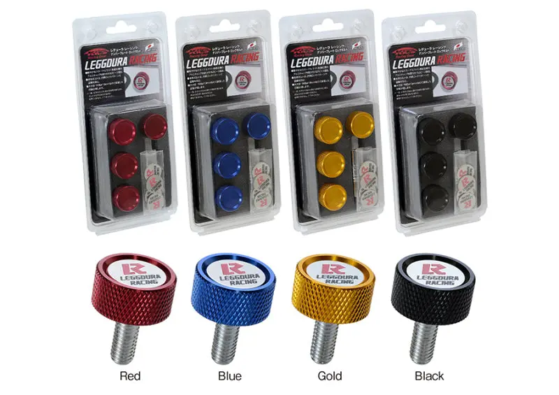 Project Kics Leggdura Racing Number Plate Lock Bolt Set - Gold 1