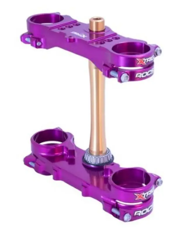 Xtrig 2024 Yamaha Yz250f/ 23+ Yz450f Rocs Tech Triple Clamp 22 Mm. Offset M12 - Purple 1