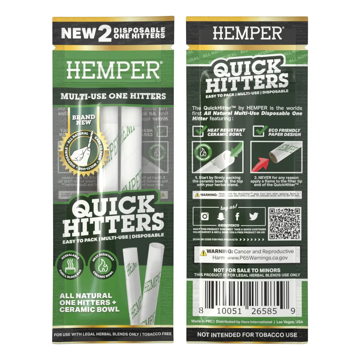 Quick Hitters - Non-Flavored Disposable One Hitter (2 Pack) 1