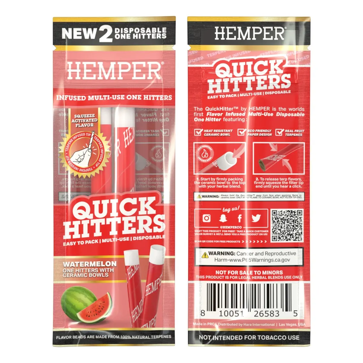 Quick Hitters - Watermelon Flavored One Hitter (2 Pack) 1