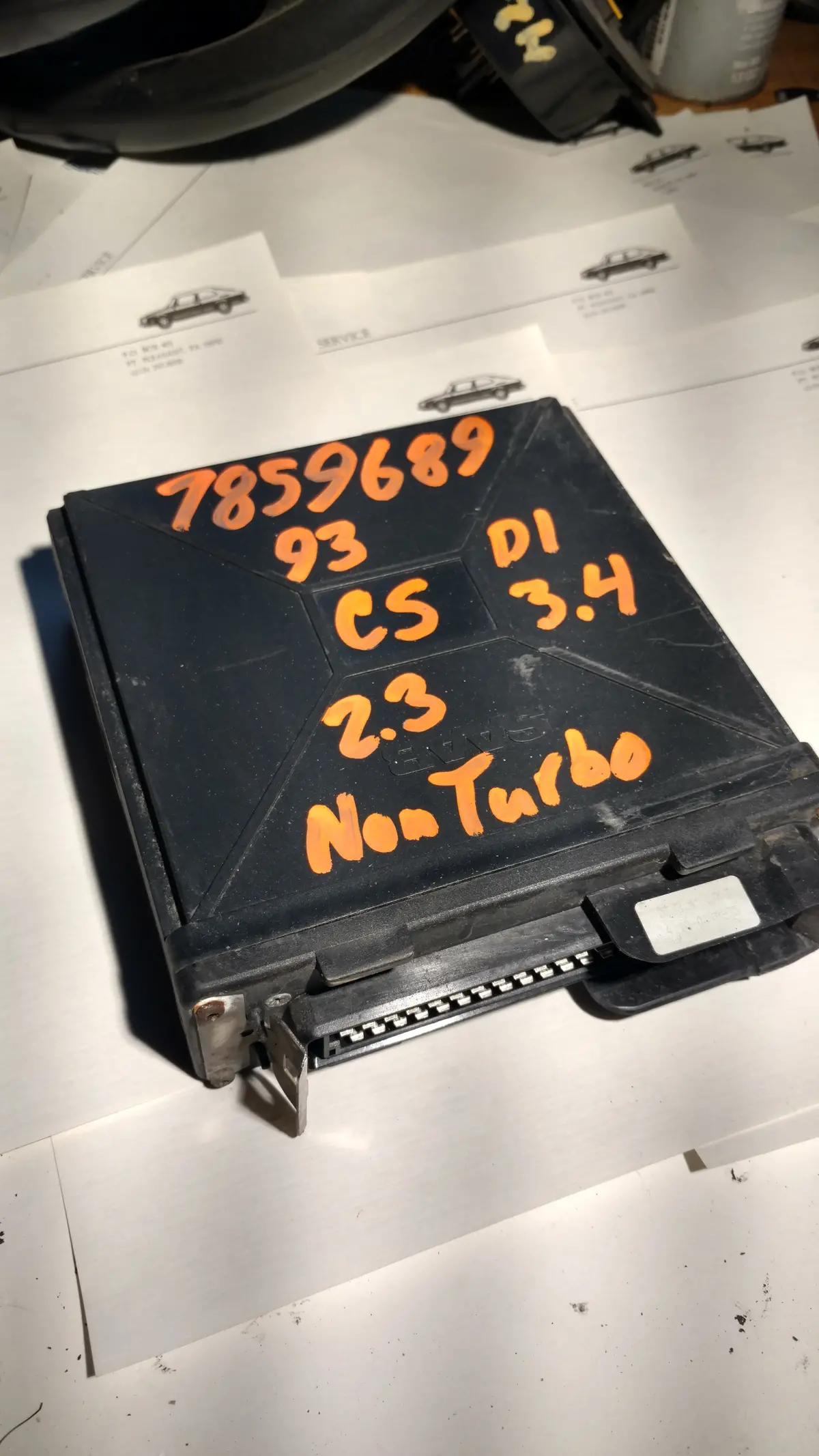 93 1993 Saab 9000 Cs Cse 2.3 Non Turbo Di-Apc Ecu Engine Ignition Control Computer 7859689 1