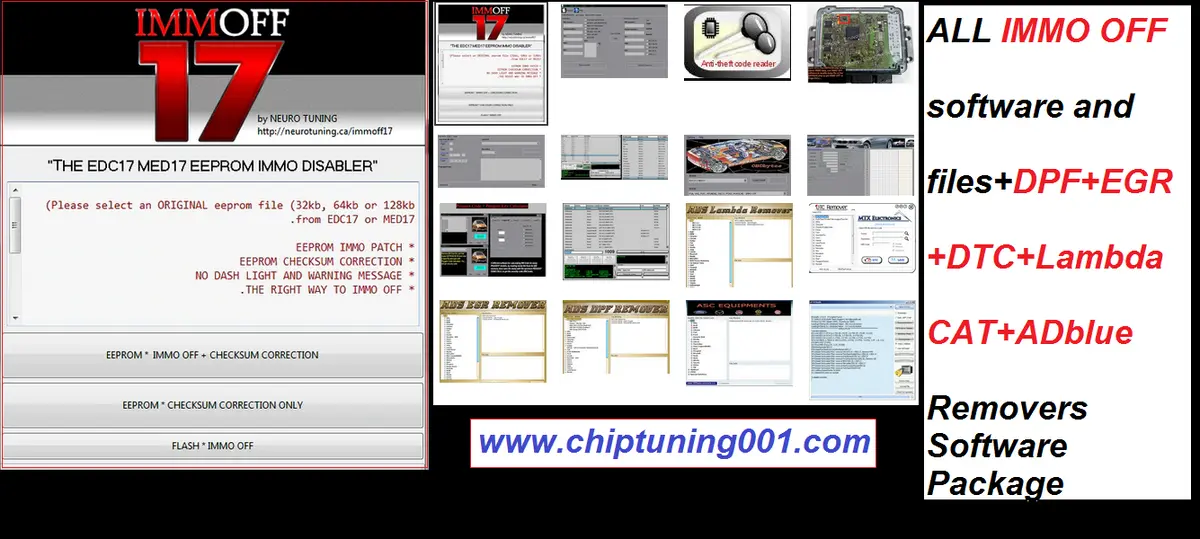 All Immo Off Software And Files+Dpf+Egr+Dtc+Lambda Cat+Adblue Removers Software Package 1