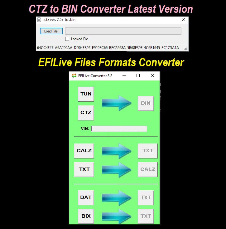Ctz To Bin Converter (Latest Version) + Efilive Multi Files Format Converter 1