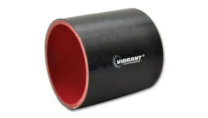 Vibrant 4 Ply Reinforced Silicone Straight Hose Coupling - 2.5In I.D. X 3In Long (Black) 1